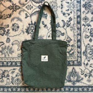 Green Corduroy Tote Bag
